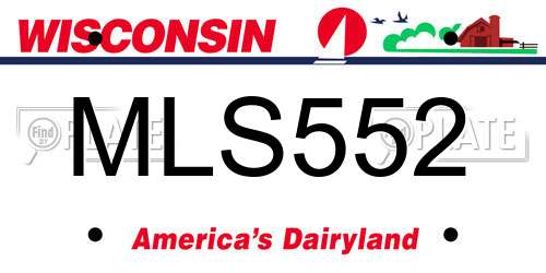 MLS552 Wisconsin License Plate