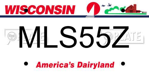 MLS55Z Wisconsin License Plate