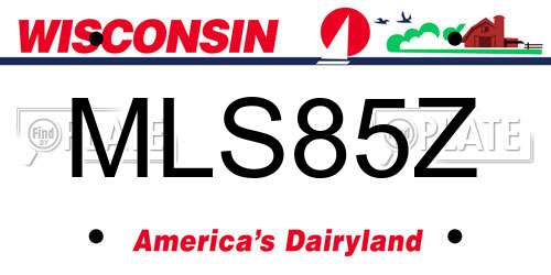 MLS85Z Wisconsin License Plate