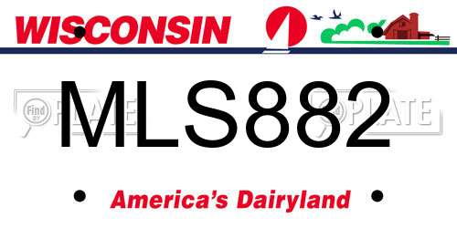 MLS882 Wisconsin License Plate