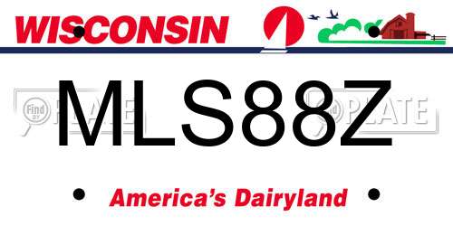MLS88Z Wisconsin License Plate