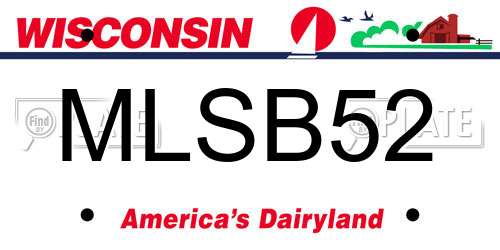 MLSB52 Wisconsin License Plate