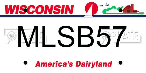 MLSB57 Wisconsin License Plate