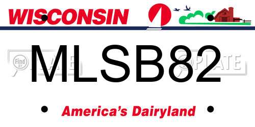 MLSB82 Wisconsin License Plate