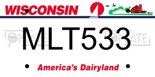 MLT533 Wisconsin License Plate