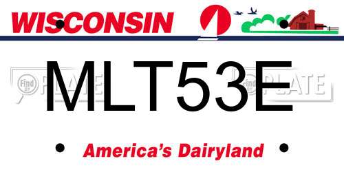 MLT53E Wisconsin License Plate
