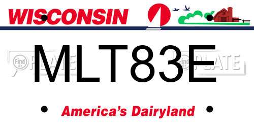 MLT83E Wisconsin License Plate