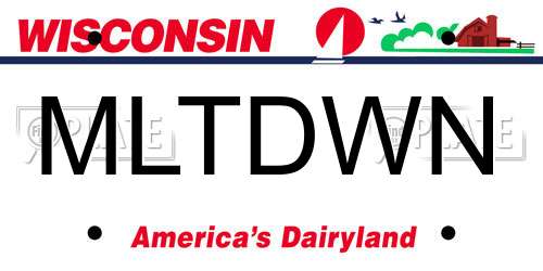 MLTDWN Wisconsin License Plate