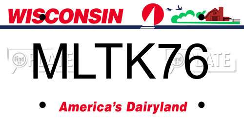MLTK76 Wisconsin License Plate