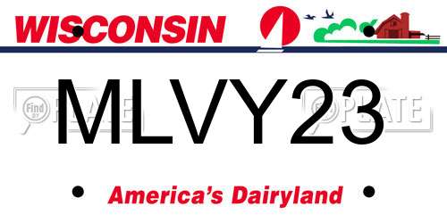 MLVY23 Wisconsin License Plate