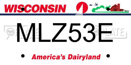 MLZ53E Wisconsin License Plate