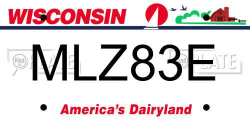 MLZ83E Wisconsin License Plate