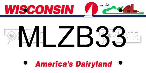 MLZB33 Wisconsin License Plate
