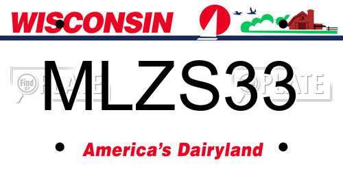MLZS33 Wisconsin License Plate
