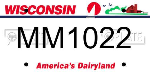 MM1022 Wisconsin License Plate