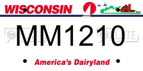 MM1210 Wisconsin License Plate