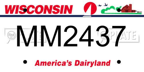 MM2437 Wisconsin License Plate