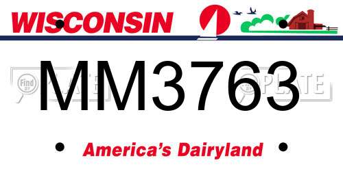 MM3763 Wisconsin License Plate
