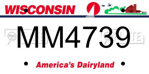 MM4739 Wisconsin License Plate