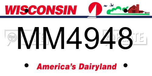 MM4948 Wisconsin License Plate