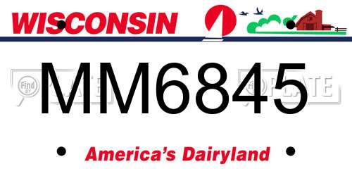MM6845 Wisconsin License Plate