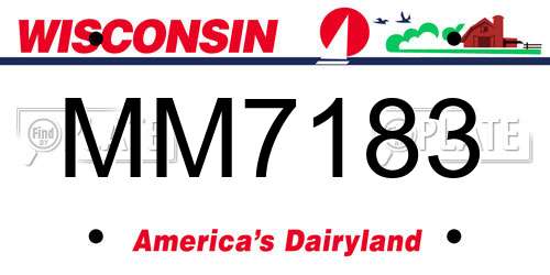 MM7183 Wisconsin License Plate