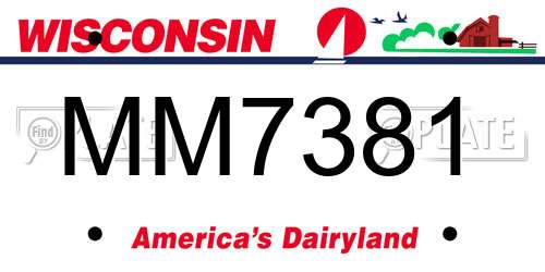 MM7381 Wisconsin License Plate
