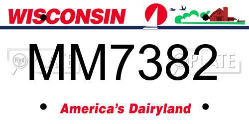 MM7382 Wisconsin License Plate