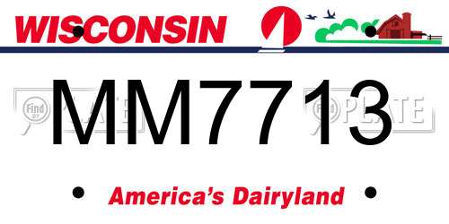 MM7713 Wisconsin License Plate