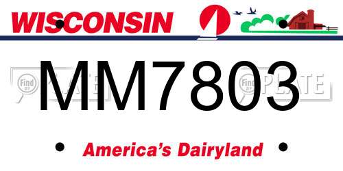 MM7803 Wisconsin License Plate