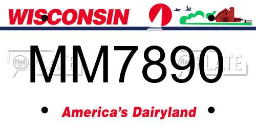 MM7890 Wisconsin License Plate