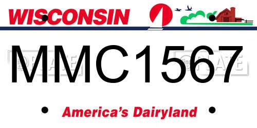 MMC1567 Wisconsin License Plate