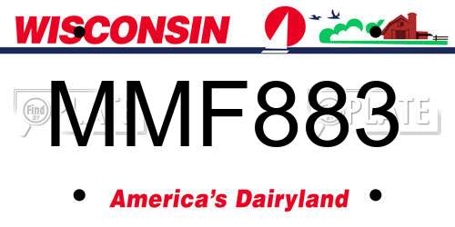 MMF883 Wisconsin License Plate