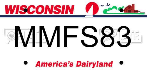 MMFS83 Wisconsin License Plate
