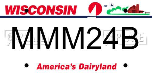 MMM24B Wisconsin License Plate
