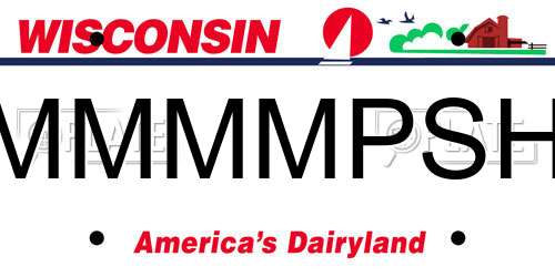 MMMMPSH Wisconsin License Plate