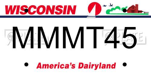 MMMT45 Wisconsin License Plate