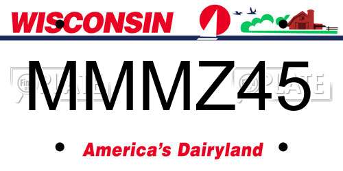 MMMZ45 Wisconsin License Plate