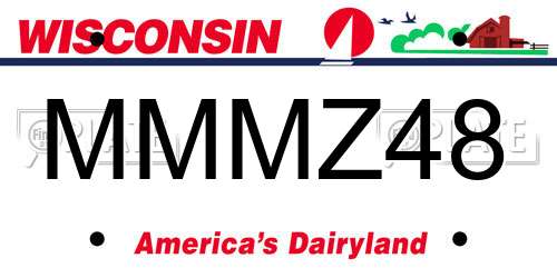 MMMZ48 Wisconsin License Plate