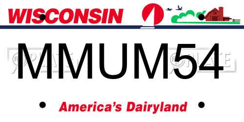 MMUM54 Wisconsin License Plate