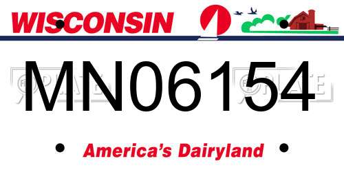 MN06154 Wisconsin License Plate