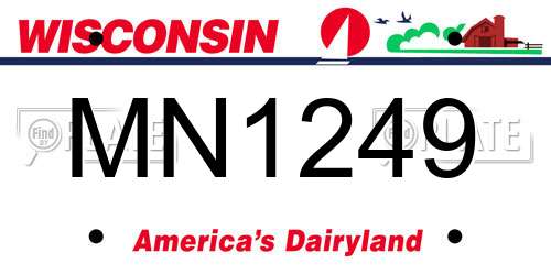 MN1249 Wisconsin License Plate
