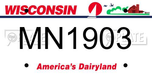 MN1903 Wisconsin License Plate
