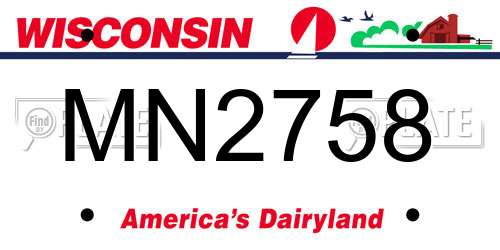 MN2758 Wisconsin License Plate
