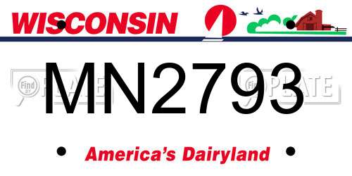 MN2793 Wisconsin License Plate