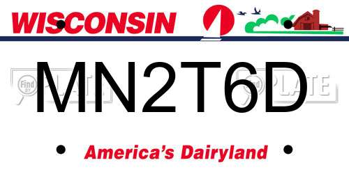 MN2T6D Wisconsin License Plate