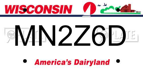 MN2Z6D Wisconsin License Plate