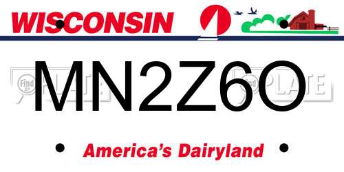 MN2Z6O Wisconsin License Plate