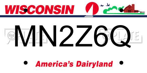 MN2Z6Q Wisconsin License Plate