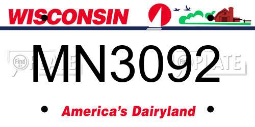 MN3092 Wisconsin License Plate